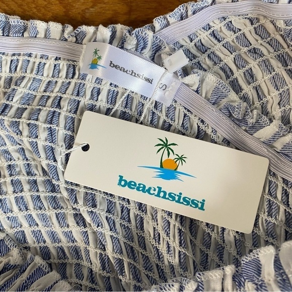 NWT Beachsissi Gorgeous Blue and White Stripe Summer Dress Size Small - Picture 8 of 12